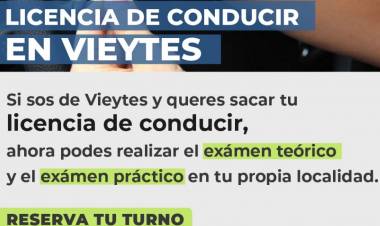 LICENCIA DE CONDUCIR, LOS VECINOS DE VIEYTES YA PODRAN REALIZAR EL TRAMITE EN SU LOCALIDAD