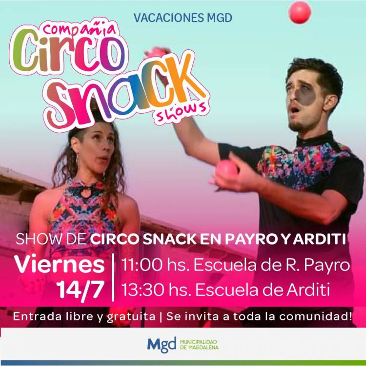 ESPECTÁCULOS GRATUITOS DE VACACIONES EN ROBERTO PAYRO Y JULIO ARDITI