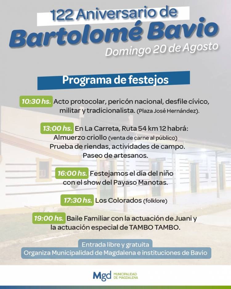 FESTEJAMOS EL 122º ANIVERSARIO DE BAVIO 