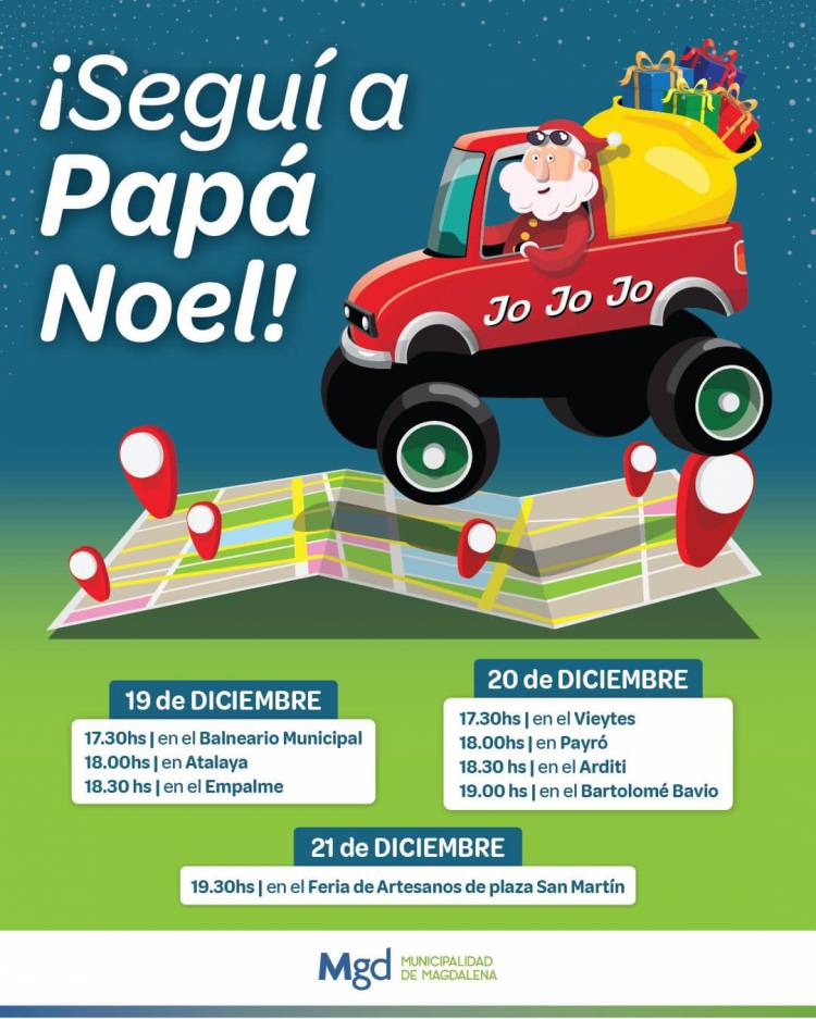 PAPA NOEL ESTA LLEGANDO A MAGDALENA!!!!!